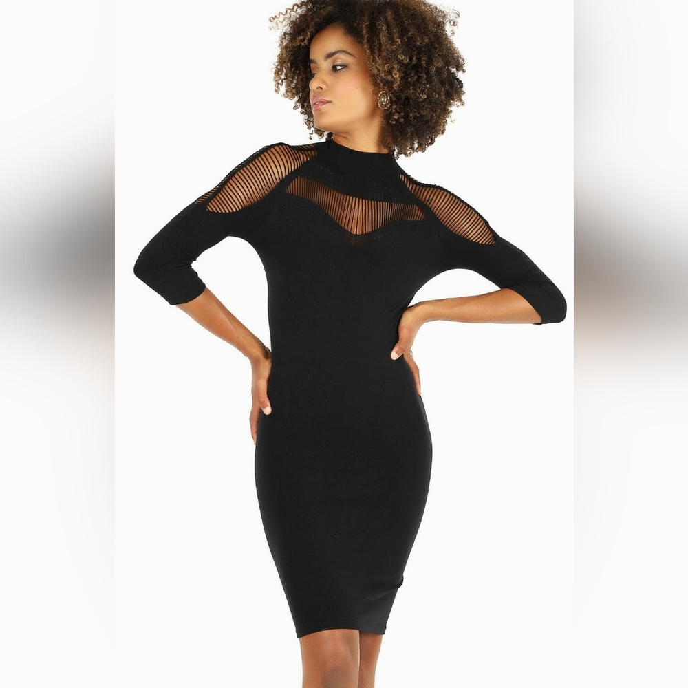 BLACKMILK VERY-SASSY-NATION DRESS 2.0 BLACK BODYCON DRESS